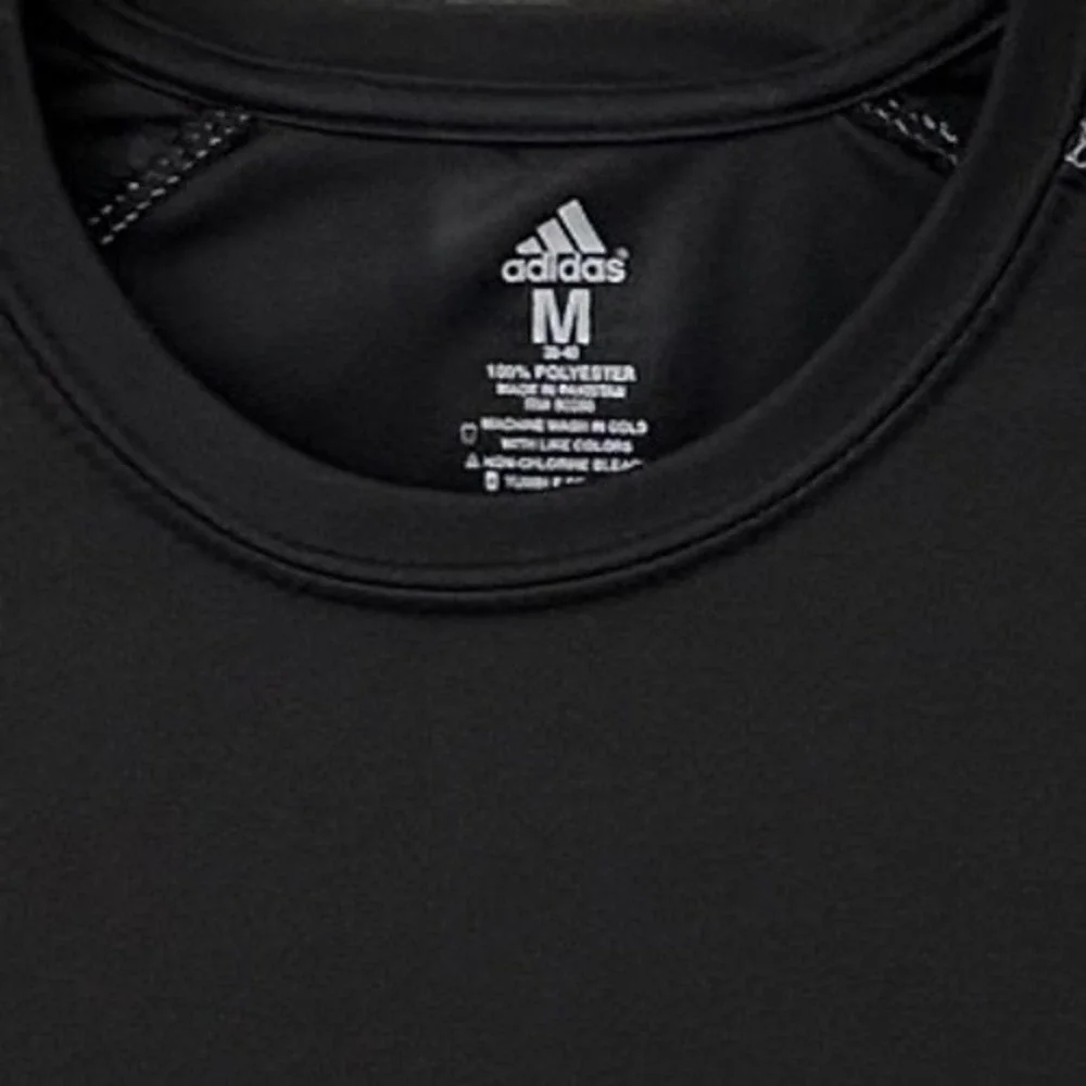 Adidas Mens Climalite Performance Tee Black Short Sleeve Athletic Shirt Size M